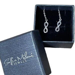 Sofia Milani sterling silver earrings infinity symbol dangle NWT